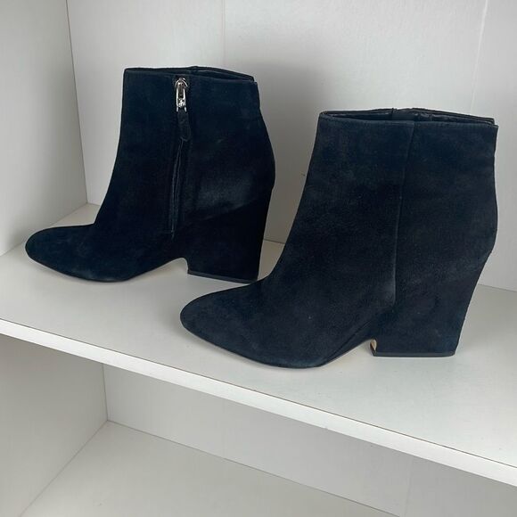 Sam Edelman Wilson Suede Ankle Boots 8.5 Black - Picture 1 of 11